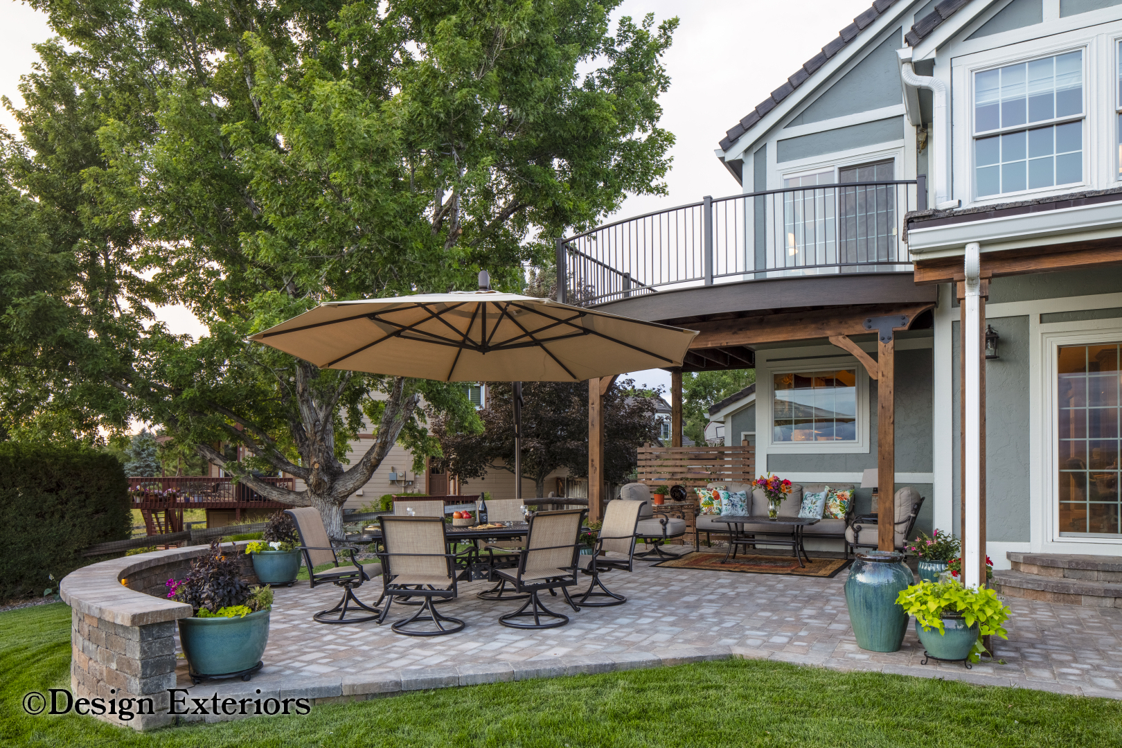 Built backyard patio and landscape